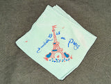 Souvenir of Paris 1945 Green Hankie