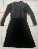 German Black Velvet & Rayon Dress <br> (B-36" W-29" H-36.5")