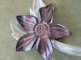 Lucite and Wood Flower Pin
