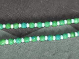 German Green Glass Rose Bead Necklace