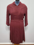 German Maroon Long Sleeve Dress <br> (B-40" W-34" H-40")