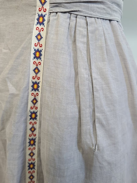 Gray Dress with Embroidered Ribbon <br> (B-37" W-28" H-42")