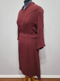 German Maroon Long Sleeve Dress <br> (B-40" W-34" H-40")
