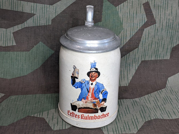 Vintage German Erstes Kulmbacher 0.5L Beer Stein Krug