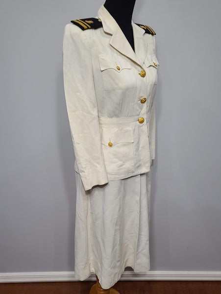 Navy Nurse NNC White Uniform Jacket and Skirt <br> (B-36" W-26" H-38")