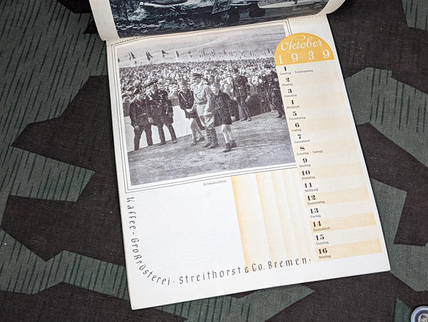 Partial 1939 Calendar Coffee Advertising