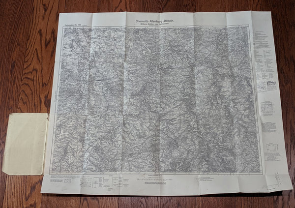 Reichskarte 1933 Map Chemnitz-Altenburg-Döbeln