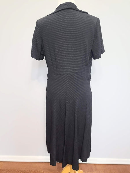 Black Seersucker Striped Material Dress <br> (B-40" W-33" H-40")