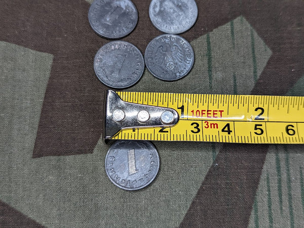 Lot of Six Wartime 1 Reichspfennig Zinc Coins