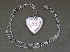 Large Paratrooper Jump Wings Heart Locket Necklace