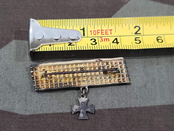 WWI German Brooch with Iron Cross - Made from Artillery Shell Band
