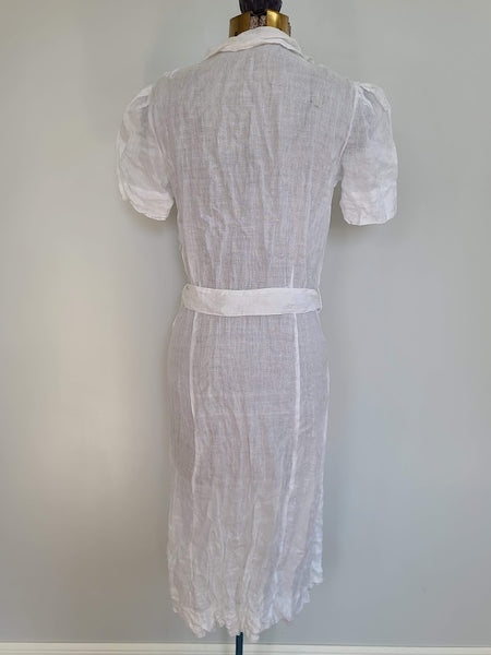 White Button Down Dress <br> (B-36" W-26" H-34")