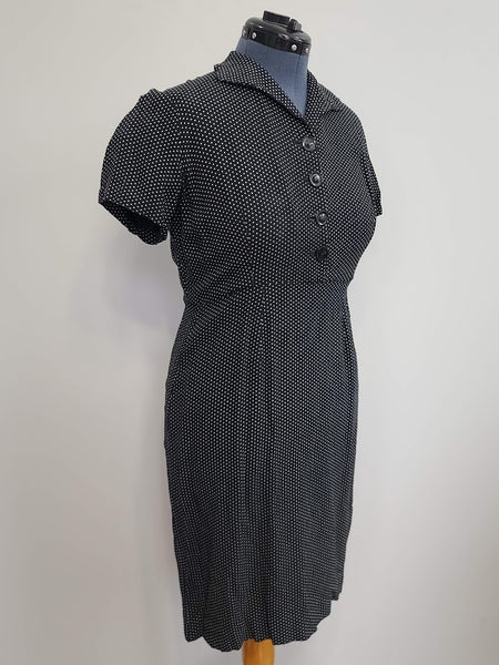 German Black Polka Dot Dress <br> (B-40" W-33" H-41")