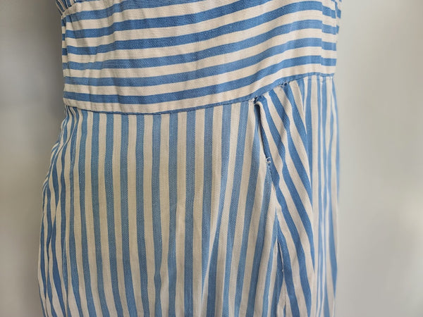 Blue and White Stripe Dress <br> (B-40" W-34.5" H-40")