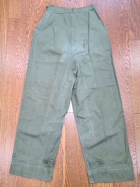 Women's Army HBT Trousers S <br> (23"-26" Waist)