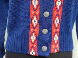 Blue Button Down Sweater <br> (B-36"-40" W-28"-34")