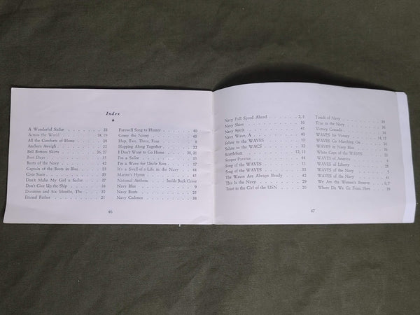WAVES Song Book "Navy, Full Speed Ahead!"