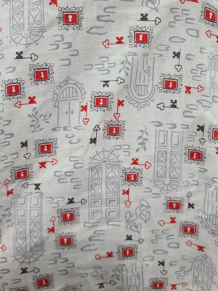 Key and Doorway Novelty Print Dress <br> (B-47" W-39" H-46")
