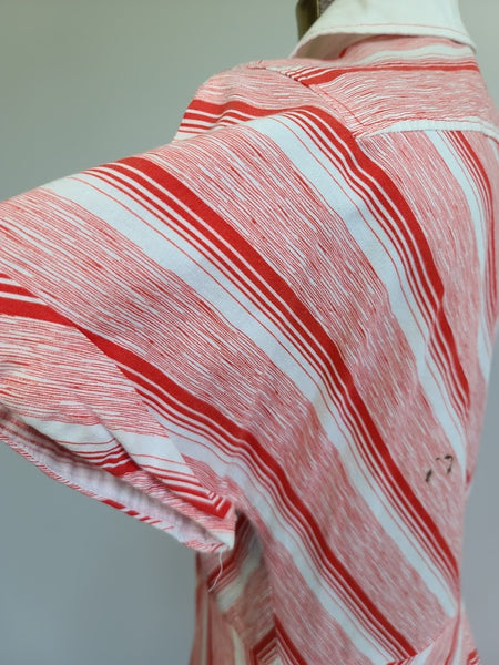 German Red and White Striped Dress <br> (B-34" W-26" H-37")