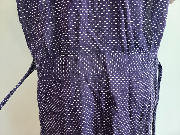 Blue Polka Dot Dress with Ties <br> (B-43" W-36" B-43")