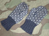 Blue Gray Knit Mittens