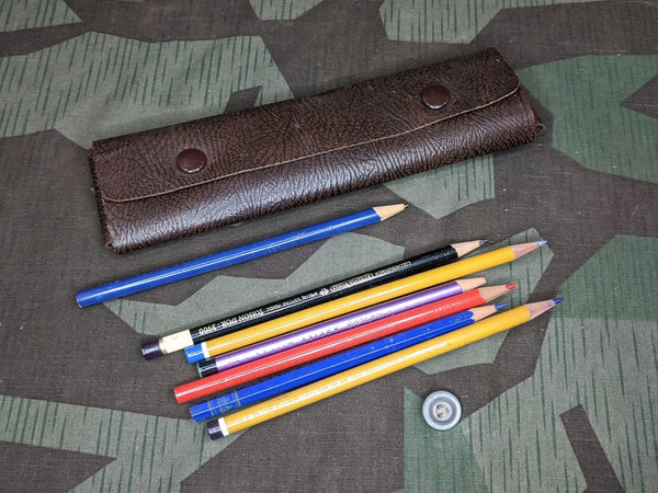 Leather Pencil Case W/ Pencils
