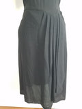 Black Rayon Dress with Army Eagle Button <br> (B-33" W-24" H-33")