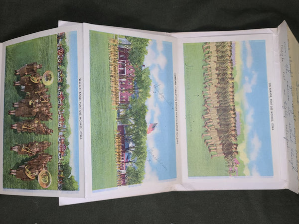 WAAC Des Moines Fold Out Picture Postcard