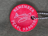 Repro Red Bakelite Remember Pearl Harbor Keychain