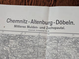 Reichskarte 1933 Map Chemnitz-Altenburg-Döbeln