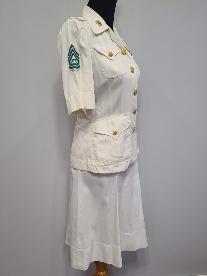 White USMCWR Women's Marine Corps Summer Uniform (B-36.5" W-26" H-34") White USMCWR Women's Marine Corps Summer Uniform (B-36.5" W-26" H-34")