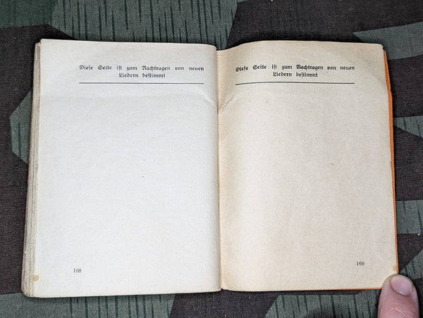 Hitler Jugend HJ Song Book Hand Written Extra Song 1935
