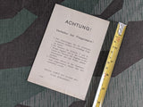 KDF Theater Playbill (with Air Raid Instructions)