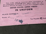 WWII US Military Pass For a Hockey Game