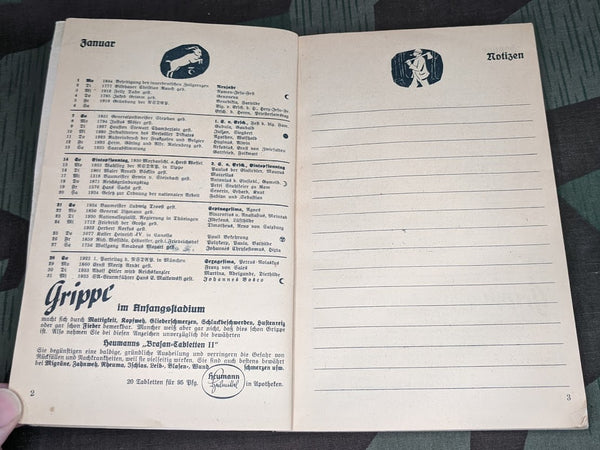 Neumanns 1940 Health Calendar