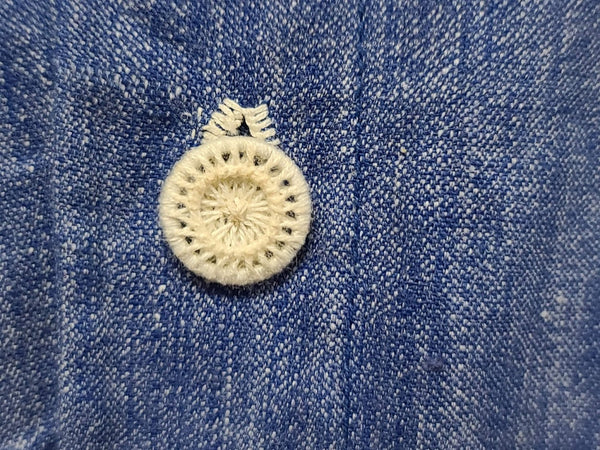 German Blue Chore Dress <br> (B-36" W-28" H-39.5")