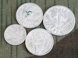Set of 5 Wartime French Franc Coins