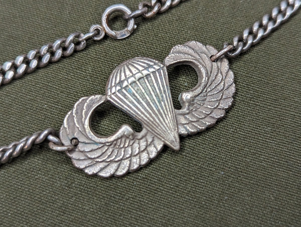 Paratrooper Jump Wings Sterling Bracelet