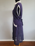 Blue Polka Dot Dress with Ties <br> (B-43" W-36" B-43")