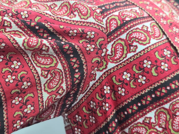 German Red Print Dirndl Dress <br> (B-35.5" W-27" H-45")