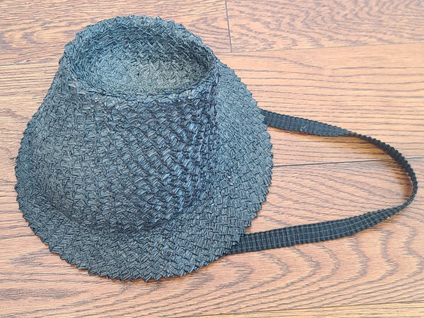 Black Straw Tilt Hat