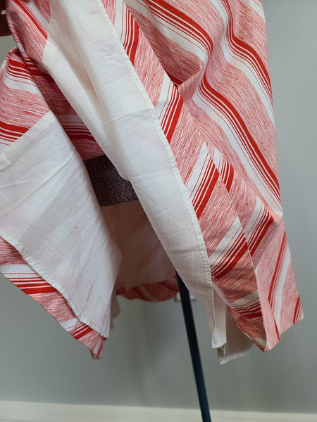 German Red and White Striped Dress <br> (B-34" W-26" H-37")