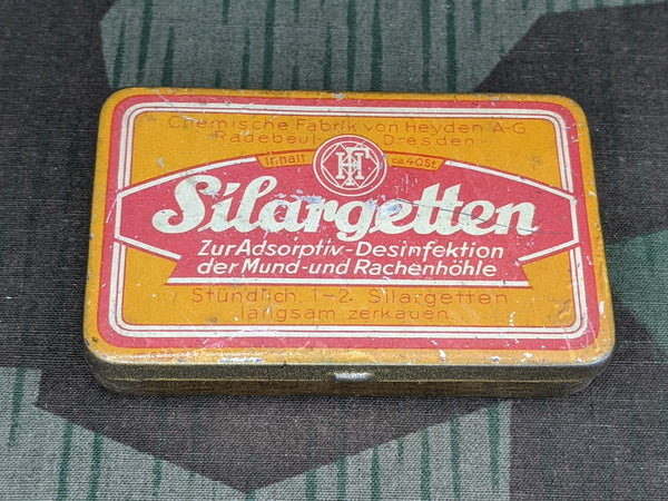 Original WWII-era German Silargetten Mouth Disinfectant Tin