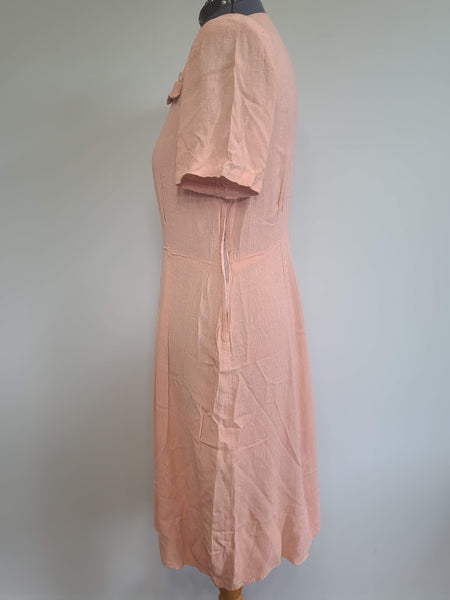 Pink Button Down Dress <br> (B-46" W-37" H-46")