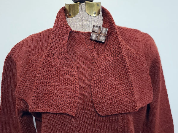 Dark Red Knit Sweater and Skirt Set <br> (B-42" W-24"-30" H-42")