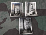 3 Original Photos of a German Soldier with Mother and Dog