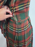 German Dark Plaid Dress <br> (B-38" W-28" H-40")