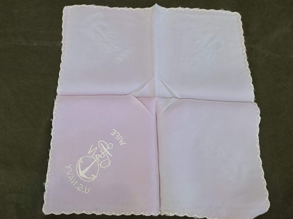 Lot of 4 USN Navy Wife Hankies