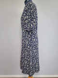 Blue and White Animal Novelty Print Dress <br> (B-47" W-37" H-44")