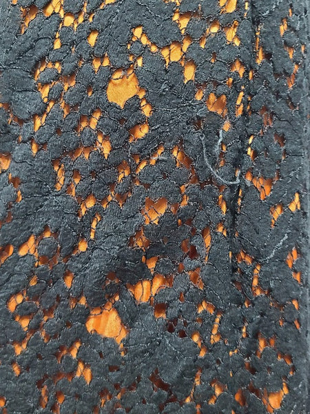 German Black and Orange Lace Dress <br> (B-37" W-35" H-37")